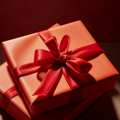 bright boxes with Christmas gifts