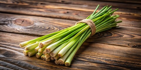 Fresh Lemongrass on Rustic Wood - Architectural Photography