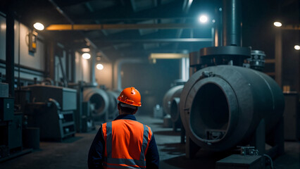 workers engineer on the construction project