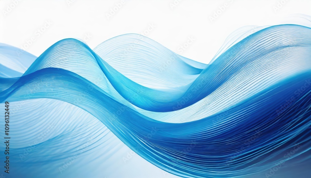 Poster elegant blue abstract wave background with soft gradient, flowing curves, and dynamic design set aga