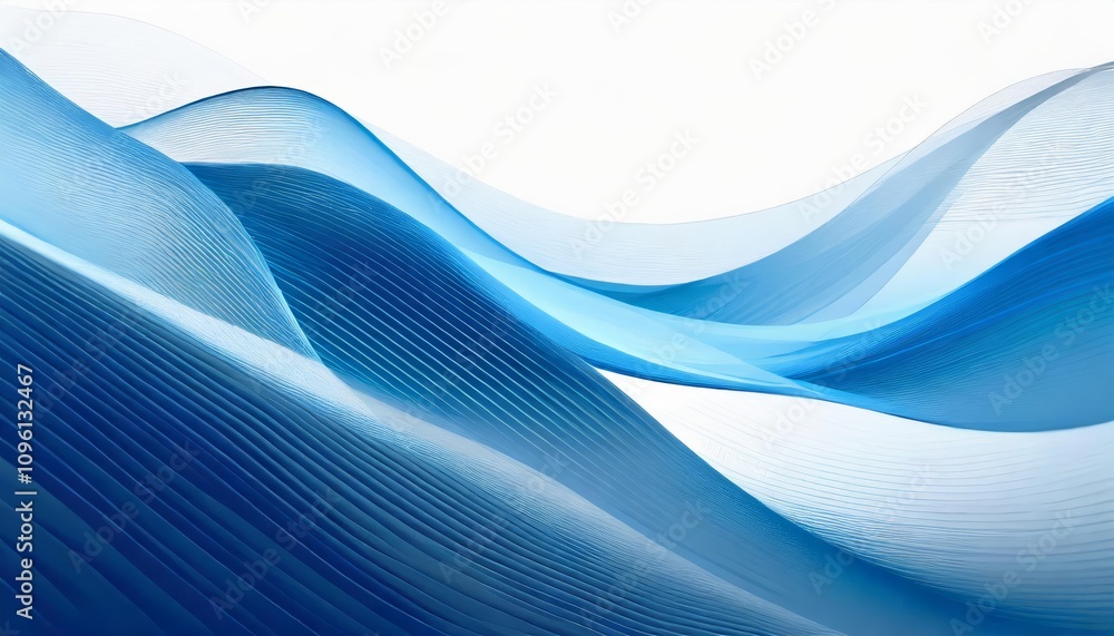 Aufkleber elegant blue abstract wave background design featuring smooth curves and dynamic flow against a cris