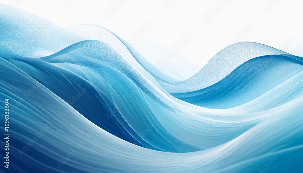 Aufkleber elegant blue abstract wave background with a clean white backdrop, showcasing dynamic flowing curves