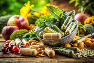 Long Exposure Supplements, Fruits, Vegetables, Homeopathy - AI Art