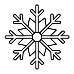 Obraz premium Outline vector illustration of Christmas Snowflakes, Vector Silhouette Isolated on a transparent background