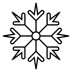 Outline vector illustration of Christmas Snowflakes, Vector Silhouette Isolated on a transparent background