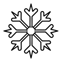Fototapeta premium Outline vector illustration of Christmas Snowflakes, Vector Silhouette Isolated on a transparent background