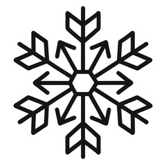 Outline vector illustration of Christmas Snowflakes, Vector Silhouette Isolated on a transparent background