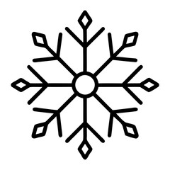 Outline vector illustration of Christmas Snowflakes, Vector Silhouette Isolated on a transparent background