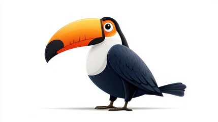 Naklejka premium Colorful toucan bird on white background