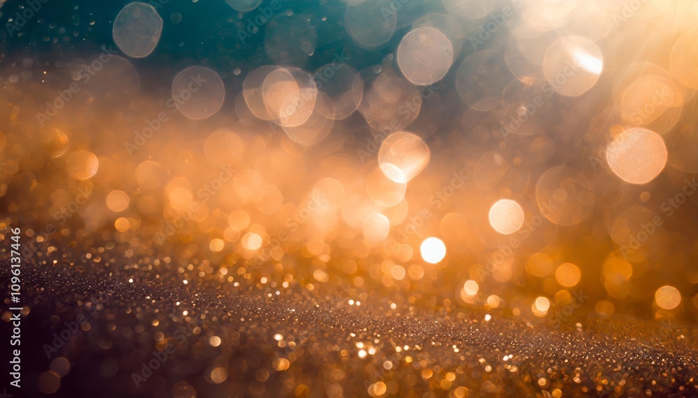 Poster elegant bokeh background with light accents featuring glitter and diamond dust, creating a dreamy an