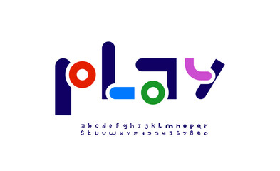 Quirky font, alphabet in the cartoon style, funny kids letters and numbers, vector illustration 10EPS