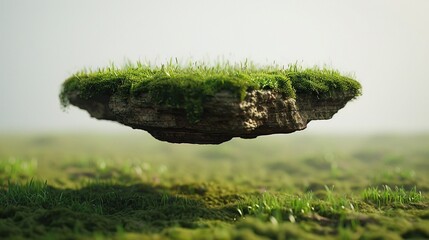 Fototapeta premium a small piece of grass on top of a rock