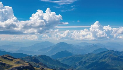 Fototapeta premium a view of a mountain range with a few clouds in the sky