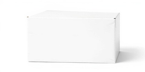 Vector illustration of a white cardboard package box mockup for product packaging isolated on white background, white box, vector illustration, realistic