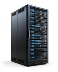 Server rack, white isolate background