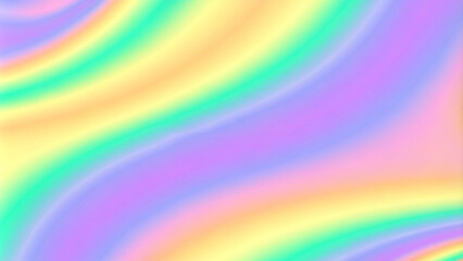 Holographic background. Iridescent unicorn with fairy sparkles, stars and blurred fantasy gradient princess backdrop. Unicorn background with rainbow mesh. Mystical universe banner in princess colors