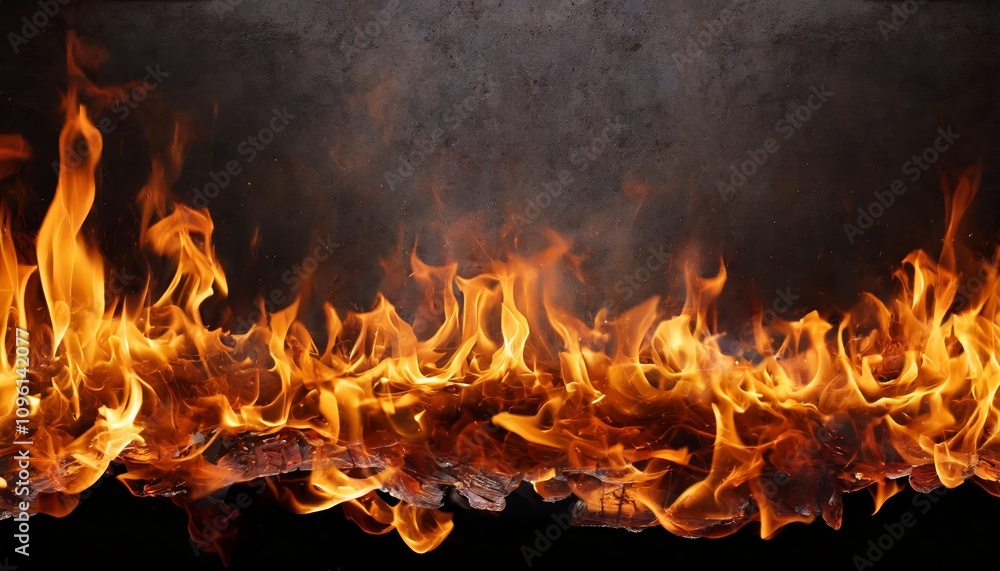 Poster high-quality burning fire flames border with transparent texture isolated for versatile design use i
