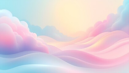 Holographic fantasy rainbow unicorn background with clouds and stars. Pastel color sky. Magical landscape, abstract fabulous pattern. A holographic rainbow unicorn background featuring clouds hearts 