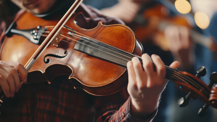 Musicians Creating Joyful Melodies Together in a Cozy, Vibrant Gathering