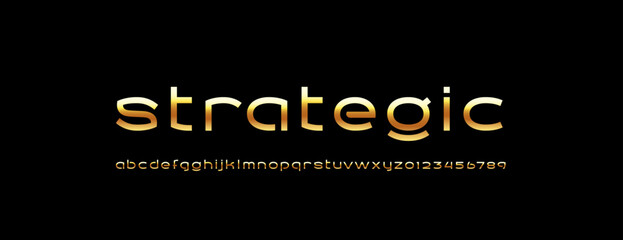 Tech digital golden font, cyber alphabet made future style, letters A, B, C, D, E, F, G, H, I, J, K, L, M, N, O, P, Q, R, S, T, U, V, W, X, Y, Z and numerals 0, 1, 2, 3, 4, 5, 6, 7, 8, 9.