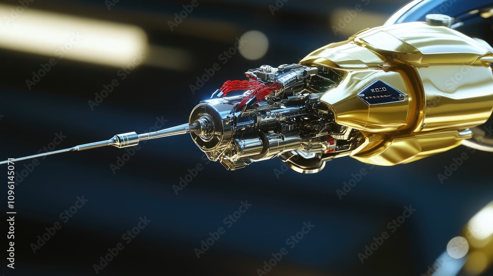 Aufkleber high-tech robotic arm with precision tooling for industrial and scientific applications, featuring s