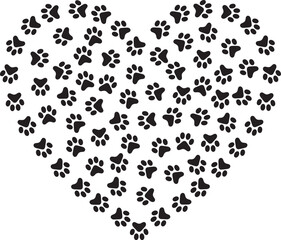 Loving Paw Print Heart Design for All Dog Lovers and Pet Parents