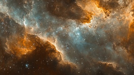 Fototapeta premium Vibrant cosmos filled with colorful nebulas, swirling gases, and distant stars creating an abstract space background perfect for astrophysical exploration.