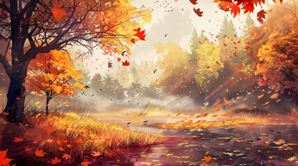 Autumn Background: A general autumn backdrop, highlighting the essence of the fall season.