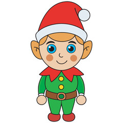 Playful Holiday Elf Character  Vector Illustration