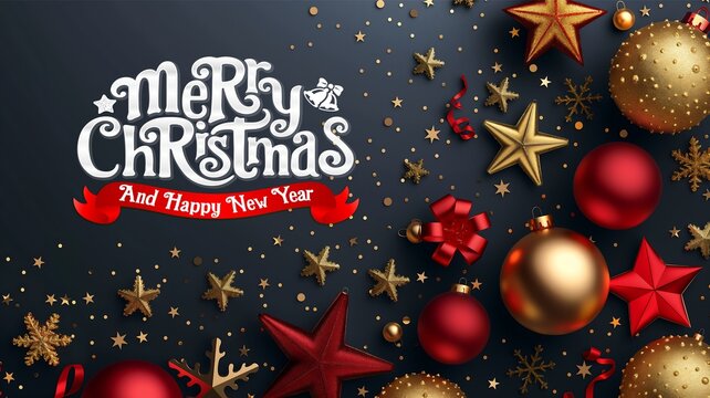 Merry Christmas and Happy new year Background with text.