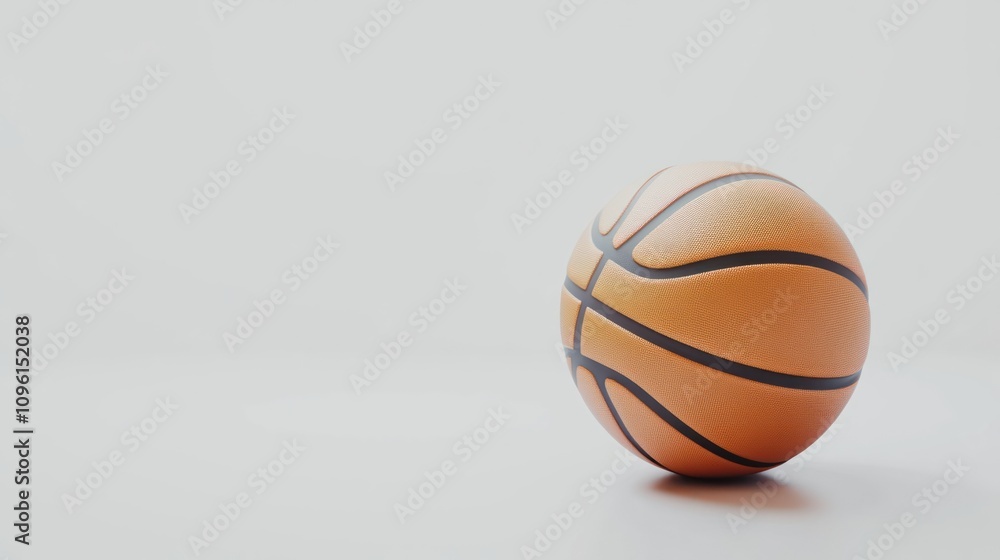 Leinwandbilder a close-up view of a basketball on a light background, emphasizing its texture and design.