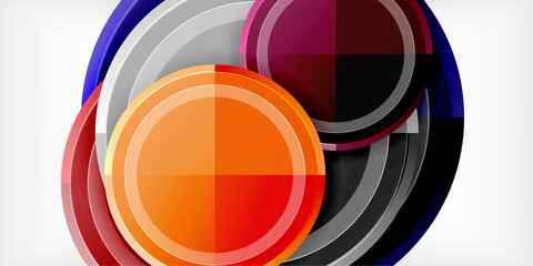 Obraz premium Abstract background - multicolored circles, trendy minimal geometric design, vector illustration