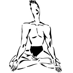 illustration personne, athlète, homme, femme, pratiquant activité sportive, représenté par lignes et traits noir pour utilisations diverses