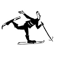 illustration personne, athl&egrave;te, homme, femme, pratiquant activit&eacute; sportive, repr&eacute;sent&eacute; par lignes et traits noir pour utilisations diverses