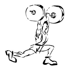 illustration personne, athlète, homme, femme, pratiquant activité sportive, représenté par lignes et traits noir pour utilisations diverses