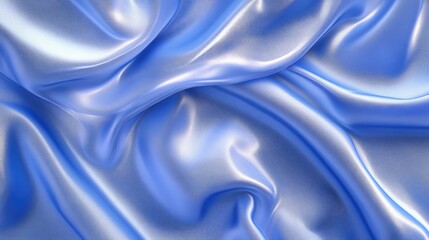 Obraz premium Smooth pastel blue satin fabric texture showcasing elegant folds and a glossy finish, embodying a fresh and stylish spring vibe.