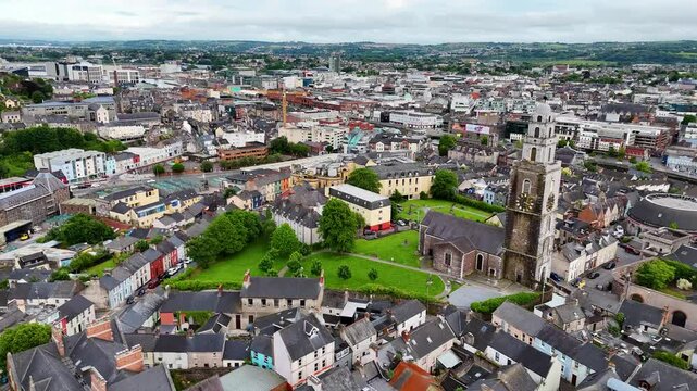 Aerial view of Cork city in Ireland