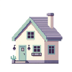 Isometric pixel art house with green frames	
Kategori	
