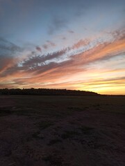 sunset over the river
