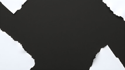 empty Ripped torn paper edges white paper on a black background