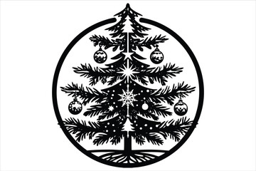 Christmas Tree Vector Silhouette