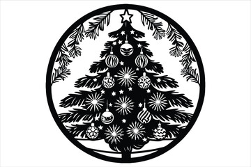 Christmas Tree Vector Silhouette