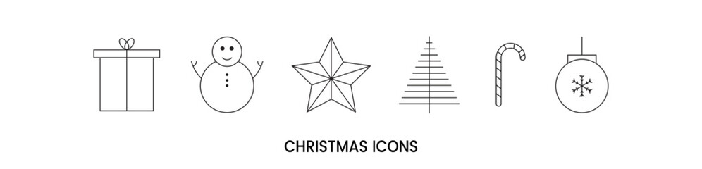 Christmas icon collection, winter holiday background icon. holiday symbol. vector illustration