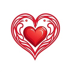 Red heart. Symbol of love heart. Heart logo illustration. Heart logo, sticker, icon, banner, print. Wedding heart.
isolated on white background 
