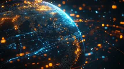 Digital Globe with Network Connections