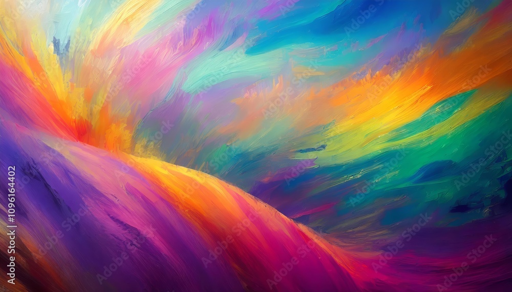 Poster vibrant and multicolored abstract wallpaper featuring dynamic texture patterns with a modern artisti