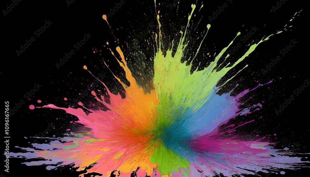 Aufkleber vibrant colorful paint splash design element with high transparency for creative projects, digital a