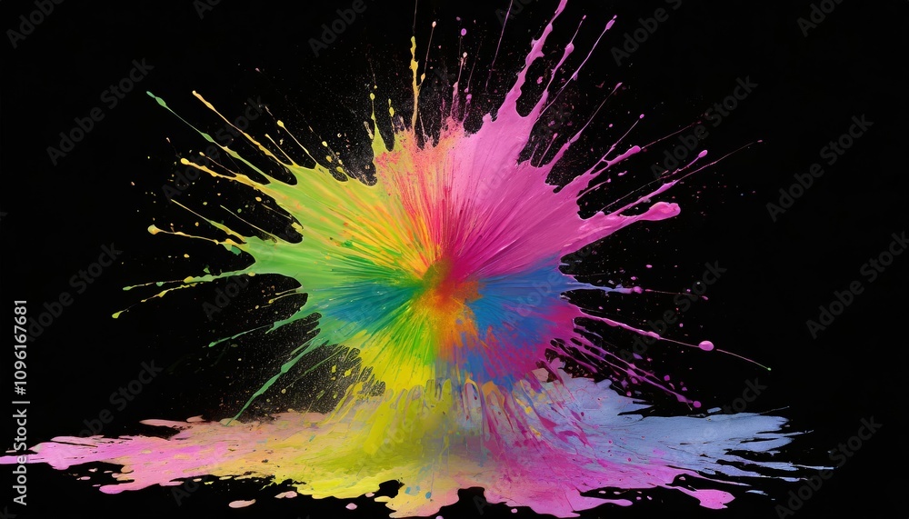 Aufkleber dynamic and colorful paint splash design element perfect for creative projects, transparent backgrou