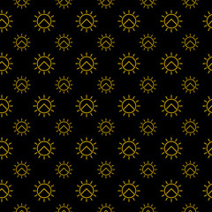 Solar Energy Logo seamless pattern isolated on black background