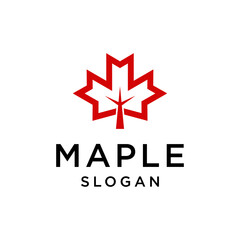 Maple Leaf Logo Design Inspiration. Canadian Leaf Vector Icon.